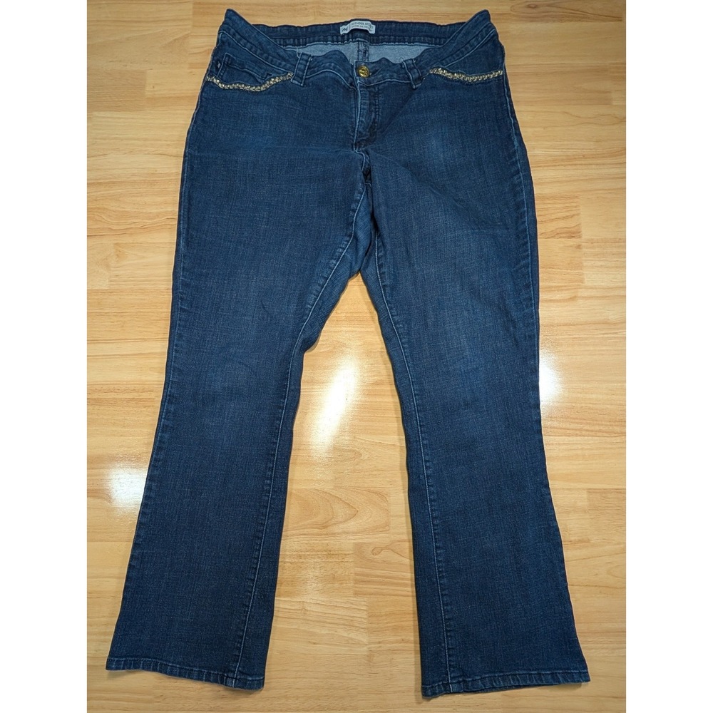 Lee Slender Secret Dark Wash Bootcut Jeans Blue Embellished 16W Medium 3075680